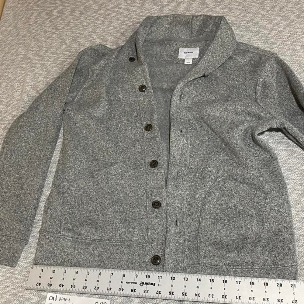 Old Navy Grey button up cardigan sweater jacket men large. SKU840 - Picture 6 of 8